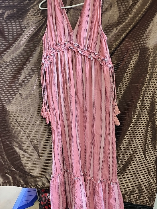 True Craft Dresses & Skirts - True Craft Rose Pink Maxi Dress with Tassel Waist
